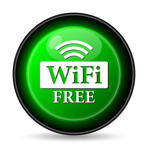 Wifi 免费图标。白色背景上的互联网按钮
