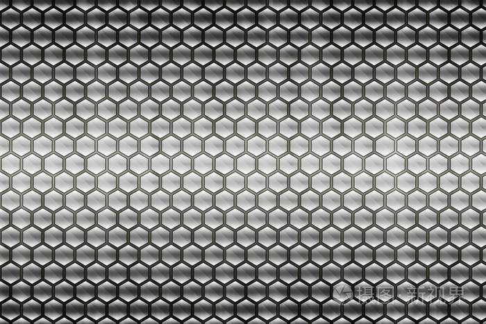 抽象的灰色金属蜂窝图案背景