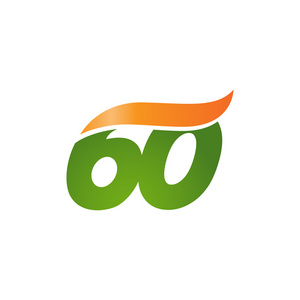 60 号旋风波设计模板标志橙绿色