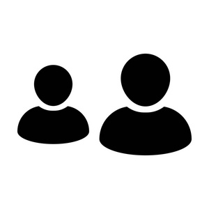 会议图标向量男性组人符号化身为业务在平面颜色字形象形文字插图