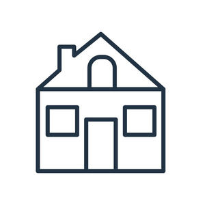房子图标矢量隔离在白色背景, 房子透明标志