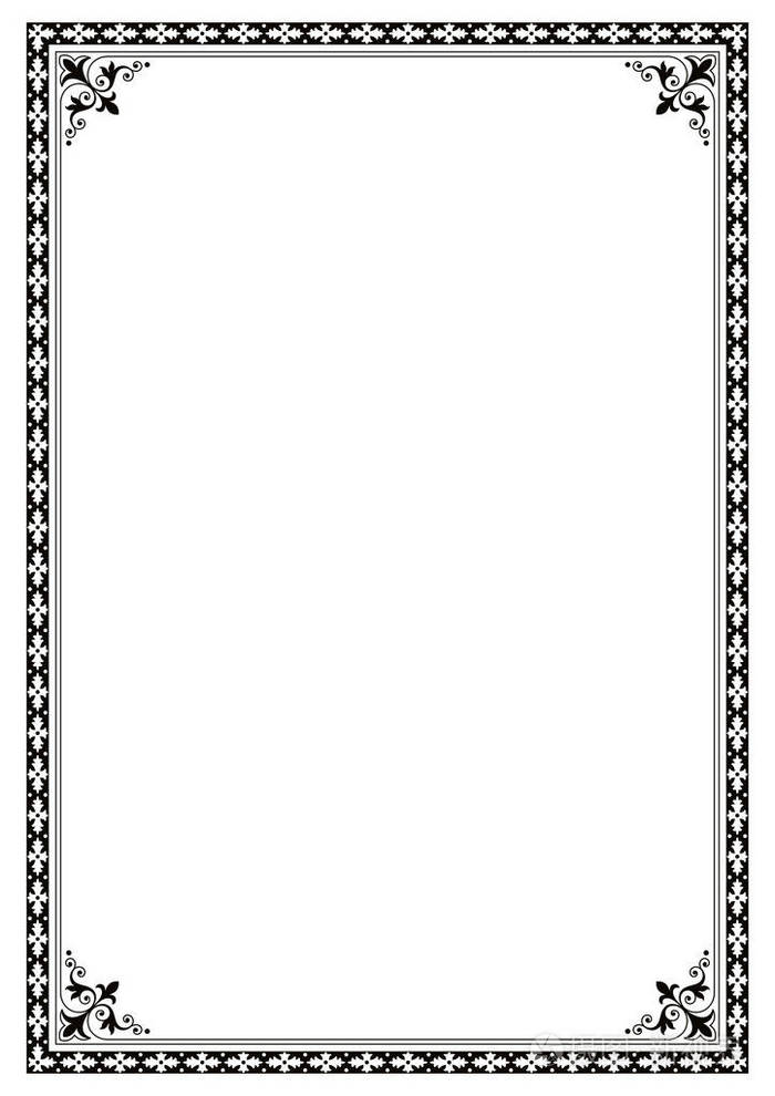 装饰边框框架背景证书书封面模板的经典 a4 比例