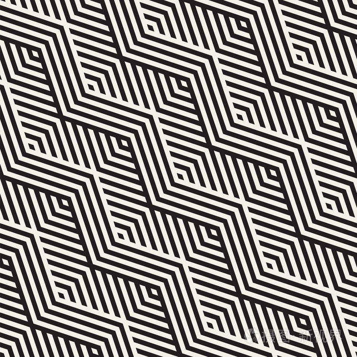 时尚的民族饰品.矢量无缝模式.重复的单色背景