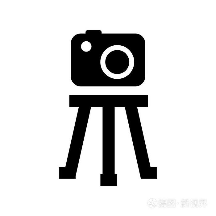 三脚架相机摄影 icolated 图标设计