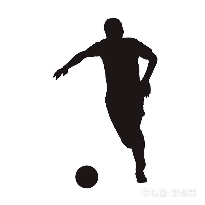 孤立的矢量剪影.足球运动员