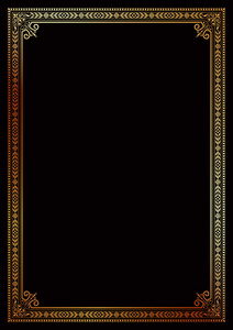 装饰边框框架背景证书书封面模板金黑色的经典 A4 比例