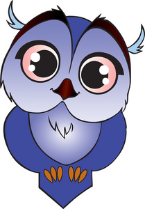 蓝色卡通枭照片