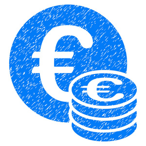 欧元硬币堆栈 Grunge 图标