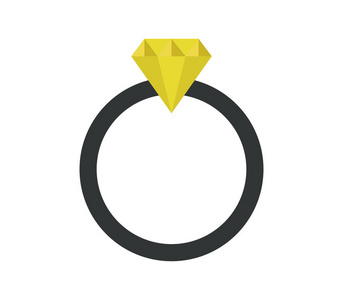 白色背景上的钻石戒指图标图片