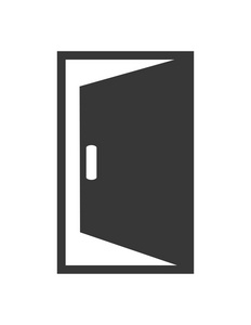 孤立的传统开门图标. 矢量图照片