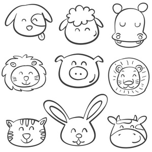 动物头涂鸦图片