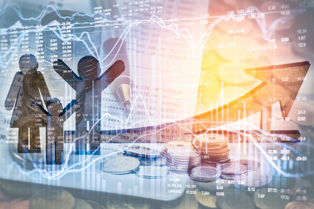 经济绿色经济概念: 增长可持续的环境图证券市场销售增长图的数字图解