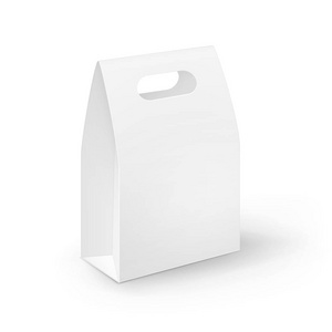 矢量白色空白的纸板矩形带去柄午餐盒包装为三明治 食品 礼品 其他产品