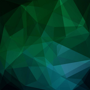 几何图案，多边形三角形矢量绿色和蓝色色调的背景。图模式
