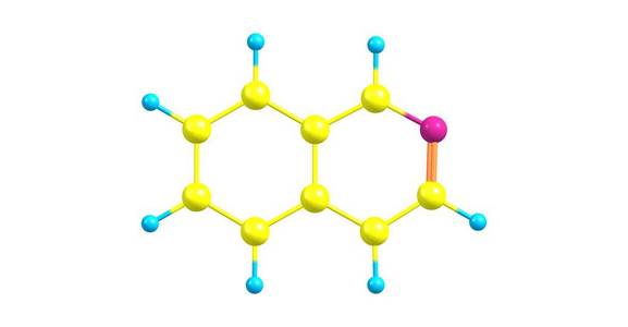 异喹啉分子结构上白色孤立