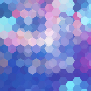几何图案，矢量背景与蓝色 粉红色 紫色色调的六边形。图模式