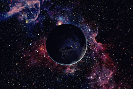 空间和银河系的地球。这幅图像由美国国家航空航天局提供的元素