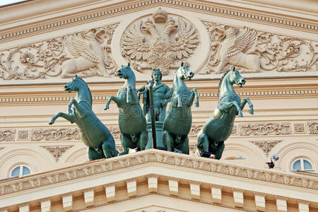 莫斯科大剧院建筑上的四轮马车