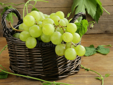 篮子里的有机白葡萄