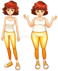 两种不同的体型照片