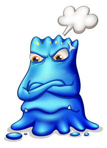 一个失意的蓝色怪物，它的呼号是空的