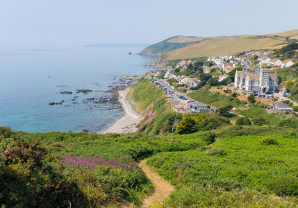 英国康沃尔郡西南海岸小径上的Portwrink coast WhitsandBay cornwall