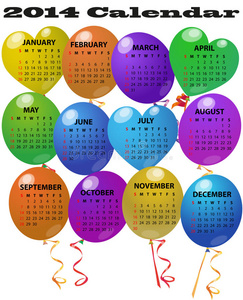 2014气球日历