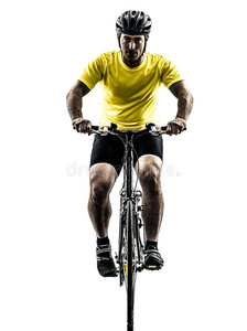 男子自行车山地自行车剪影