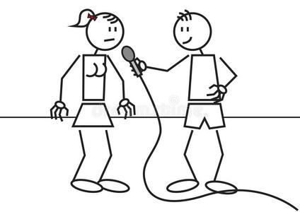 记者采访卡通图片-记者采访卡通素材-记者采访卡通插画-摄图新视界