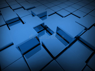 蓝色抽象立方体