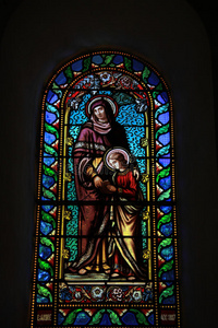 彩色玻璃窗，拉科斯特教堂