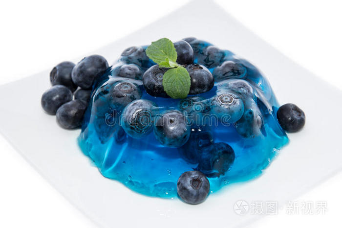 一份蓝莓果冻