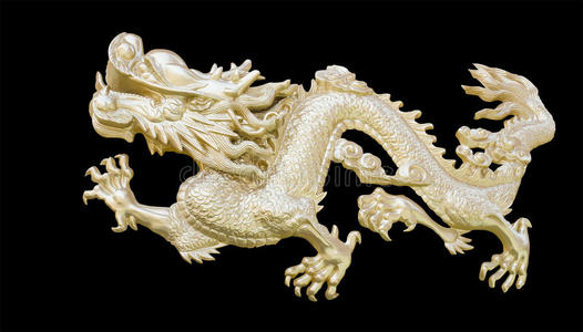 黑底大碎花金色中国龙纹剪贴黑底照片