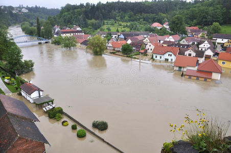 洪水泛滥的河流