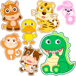 可爱卡通动物套装照片