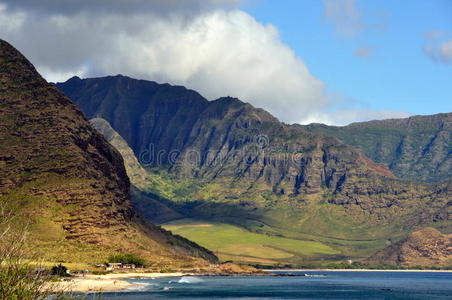夏威夷海岸线景观