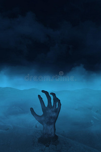 祭奠亡灵蓝色亡灵之手照片