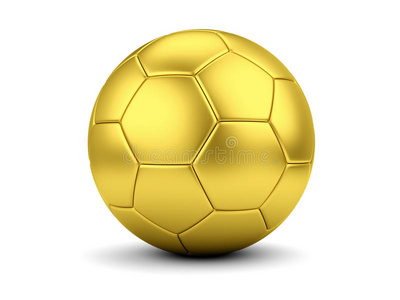 白色特写中的金色足球图片
