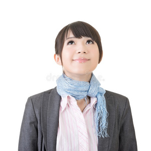 女人抬头图片-女人抬头素材-女人抬头插画-摄图新视界