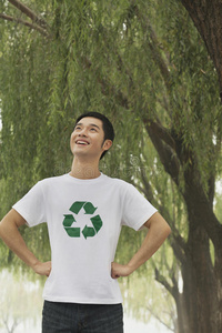 年轻人微笑，回收标志，北京