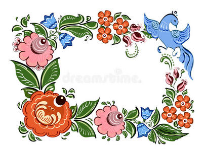 俄罗斯传统花卉装饰框