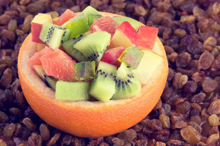 健康水果沙拉背景图片