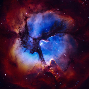 三叶星云是位于射手座 h? ii 区照片