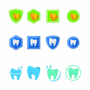 牙科护理标志医疗业务 concep 插图会徽隔离设计模板健康
