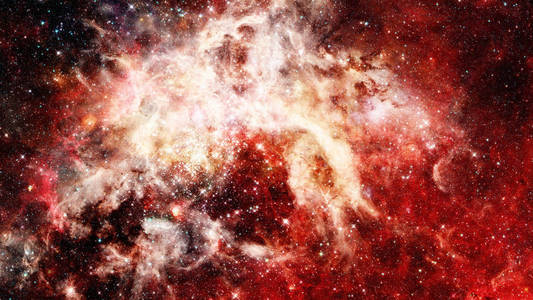 银河在深空，发光神秘的宇宙