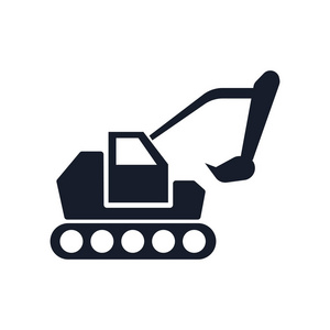 挖掘机图标矢量隔离在白色背景为您的 web 和移动应用程序设计, 挖掘