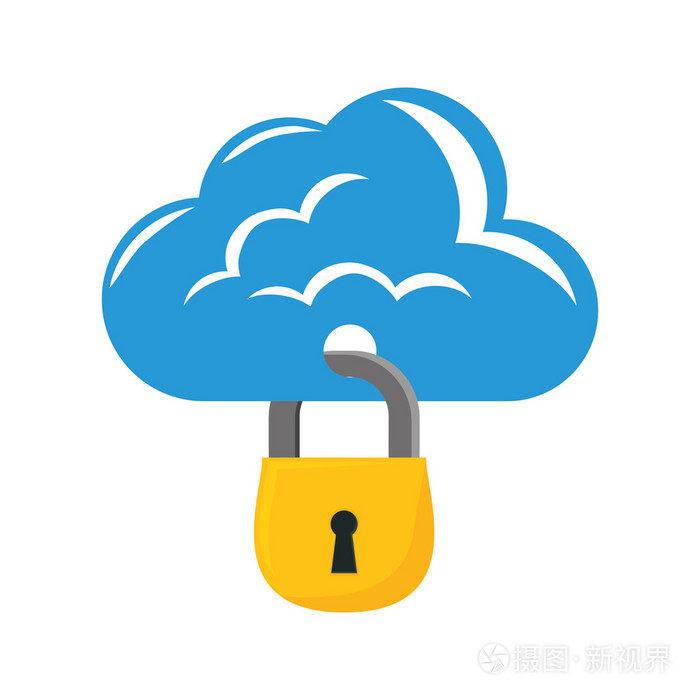 padlock and cloud icon. protection conc