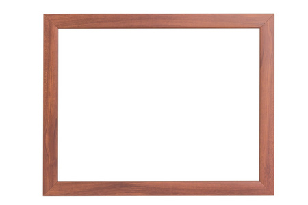 孤立在白色的木制框架照片