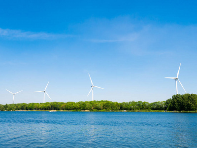 风力涡轮机，荷兰湖 Brielse 米尔