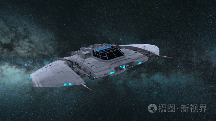 一艘宇宙飞船 3d cg 渲染